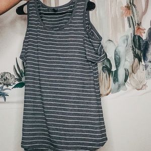 Dark gray off the shoulder top